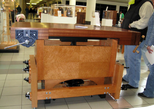 Workbench on display at the Northern Woods Exhibition